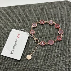 Liz Claiborne Rose Gold Bracelet with Pink Accents